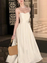 LIZAKOSHT  -  Vintage Spaghetti Strap Dress  Korean Elegant One Piece Dress Summer Fashion Evening Party Club Sleeveless Y2k Midi Dress White