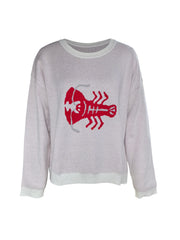 LIZAKOSHT  -  Women s Crab Sweater Crew Neck Long Sleeve Pullover Knit Tops Casual Streetwear for Autumn Winter Season