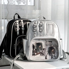 LIZAKOSHT - Y2K Cute Mini Backpack Women Kawaii Ita Bag Sweet Girl Transparent Rucksack DIY Display Knapsack Lolita Preppy Style School Bags