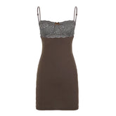 LIZAKOSHT - Euramerican Spice Women Lace Strapless Sling Short Dress Y2k Aesthetic Summer Thin Bodycon Women Clothes Sexy Backless Dress