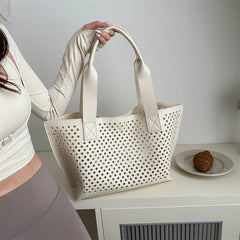 LIZAKOSHT - Hot Selling Trend Hollow PU Large Capacity Women's Shoulder Bag 2024 New Fashion Casual Combination Shoulder Bag Solid