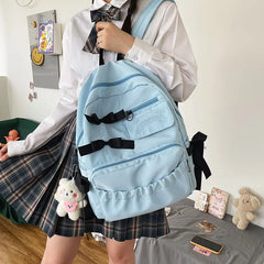 LIZAKOSHT - Sweet Cute Girl Bow Backpack Casual Big Capacity Schoolbag Handbag Student Leisure Travel Backpack