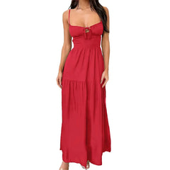 LIZAKOSHT - Spring Amazon New Lace-up Temperament Elegant Fashion Sexy Backless Waist Suspender Dress Niche Comfortable and Exquisite