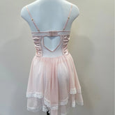 LIZAKOSHT - Vintage Lingerie Sexy Maid Nightgown Uniform Seduction Maid Cosplay Uniform Women's Sleepwear Strap Mesh See Through Nightgown