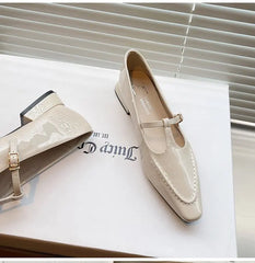 LIZAKOSHT  -  Shoes On Heels Oxfords Women's Female Footwear Pointed Toe Leather Retro New Dress Summer Mary Janes Spring Womens Derby Shoes F