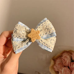 LIZAKOSHT - Cute Simulation Cookies Bow Side Clip Hairpin Japanese Lolita Women Hair Accessories D1426