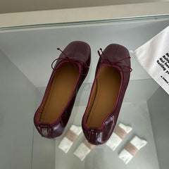 LIZAKOSHT - New Spring Autumn Fashion Ladies Shoes Ballet Flats Butterfly-Knot Soft Round Toe Female Dance Casual Women Flat Slip On Shoes