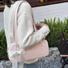 LIZAKOSHT - Korean Casual Pillow Bags For Women Luxury Designer Handbags And Purses 2024 New In PU Star Silk Scarf Bow Bit Underarm Shoulder