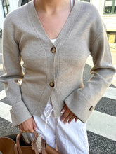 LIZAKOSHT - Sexy V-neck Women's Sweater Solid Long Sleeve Single Breasted Bottons Short Sweaters Female 2025 Autumn Casual Lady Open Stitch