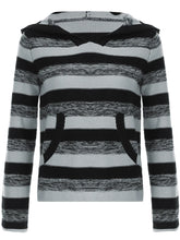 LIZAKOSHT  -  Striped Contrast Hoodie Sweater Fall Winter Y2K Aesthetic V-neck Jumper Tops for Women Casual Knit Pullovers Vintage