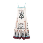 LIZAKOSHT  -  Retro Tube Top Print Slim Dress Sling Jumpsuit Women Spring and Summer