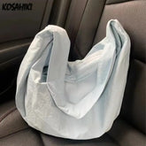LIZAKOSHT - Korean Ins Trendy Gentle Simple Shoulder Bag High-capacity Casual Women Solid Handbags Japanese Y2k Aesthetic Grunge Hobo Bags