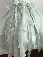 LIZAKOSHT - Ruo Grass Color Lolita Wedding Dress, White Moonlight, Long, Elegant, Gorgeous
