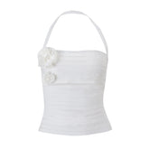 LIZAKOSHT - Hot Girl Hollow Out Camisole Women's Summer Pure Sexy Flowers Slim Short Top Fashion Female Clothes