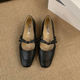 LIZAKOSHT - Women Flats Fashion Round Toe Slip On Ladies Elegant Mary Jane Shoes Soft Flat Heel Outdoor Dress Ballerin Shoes New Woman