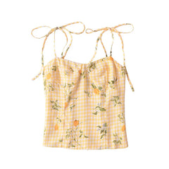 LIZAKOSHT - New Women French Style Floral Print Chiffon Camis Sexy Sleeveless Female Holiday Summer Chic Crop Top