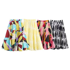 LIZAKOSHT - Women's Skirts Summer 2025 New Print Elegant Women's High Waist Skirts Chic Casual Joker Summer Travel Youth Skirts