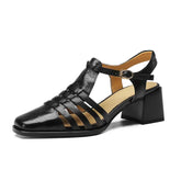 LIZAKOSHT - Retro breathable top layer sheepskin sandals with hollowed out upper design for comfort Simplicity