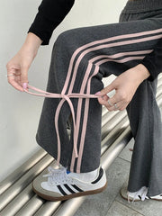 LIZAKOSHT - Women 2000s Aesthetic Cozy Kpop Vintage Elastic Waist Joggers Sweat Pants Long Trousers Grunge Baggy Pantalones Harajuku Fashion