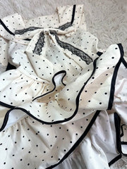 LIZAKOSHT  -  Polka Dot Cute Sweet Dress Women Bowknot Lolita Summer Sleeveless Tiered Dress Slim Fit Layered Pretty Style Vestidos