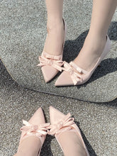 LIZAKOSHT - French Bow Pointed Shallow Mouth Single Shoe For Women's Spring/autumn New Versatile And Gentle Lolita Fairy High Heels