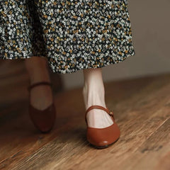 LIZAKOSHT - Women's Summer Footwear Gothic Shoes for Woman Normal Leather Casual Pointed Toe Japanese Style Lolita Elegant Dress 39 A E