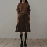 LIZAKOSHT - Women'S Fall/Winter New Arrival Oversized High-Waisted A-Line Midi Skirt With Retro Flannel Fabric