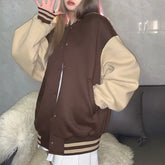 LIZAKOSHT - Autumn and Winter Women's New Trendy Street Style Wild Loose Long-sleeved Cardigan Fashion Baseball Uniform Jacket Women
