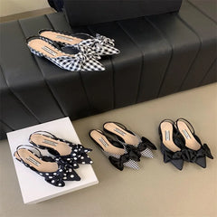 LIZAKOSHT  -  Elegant High-heeled Ladies Sandals Bowknot Shallow Mouth Women Slippers Fashion Sexy Summer New Women Pumps Zapatos Mujer