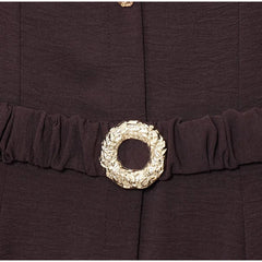 LIZAKOSHT - Elegant Single-Breasted Belt Sling Dress Women Fashion Sleeveless Waist-Cinching Pleated Robe 2025 Female Office New Dresses