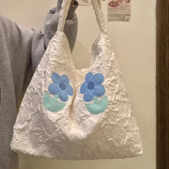 LIZAKOSHT - Designer Aesthetic Womens Shoulder Bag Literary Lightweight Korean Style Fashion Tote Bag Cute Sweet Flower Female Handbag