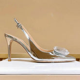 LIZAKOSHT - Summer New High-Heeled Shoes Pointy Square Buckle Crystal Shallow Mouth Thin Heels Elegant Sandals For Woman
