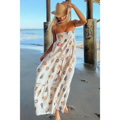 LIZAKOSHT - Women's Fashionable Spring/summer New Camisole Printed Layered Dress Loose Holiday Women's Dress