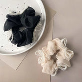 Lizakosht Handmade Pearl Elastic Hair Band Solid Color Flower Scrunchies Ponytail Holders for Women Girls Hair Rope Hair Accessoires