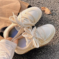 LIZAKOSHT - Pink Platform Sneakers Women Vulcanize Shoes Sports Casual Kawaii Tennis Female Korean Fashion Footwear Spring Summer