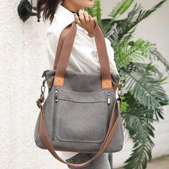 LIZAKOSHT - Women's Canvas Shoulder Bag Casual Fashion Large Capacity Cross-body Bag