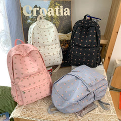 LIZAKOSHT - Cute Casual Floral Prints Women Backpack Girls Bookbags Large Capacity Students Khaki School Book Bags Travel Backpack Mochilas