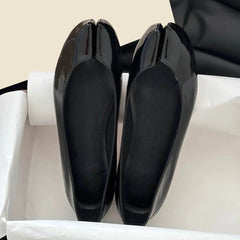 LIZAKOSHT  -  Spring Fashion Designer Clip Toe Patent Leather Women Pumps Elegant Sandals Flat Heels Comfortable Casual Mules Shoes