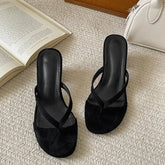 LIZAKOSHT - Designer Summer Women Clip Toe Slippers Fashion High Heels Stripper Party Pumps Mules Slide Shoes