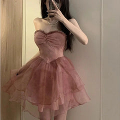 LIZAKOSHT - New Gentle and Sweet Style Exquisite and Fashionable Waist-hugging Slimming and Age-reducing Dress