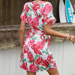 LIZAKOSHT - New Women's Short One-piece Printed Dress