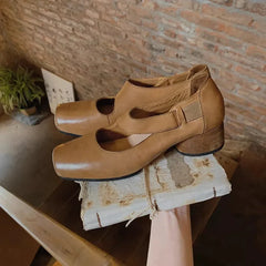 LIZAKOSHT  -  Flat Shoes Women's New Spring and Autumn Summer Genuine Leather Retro Round Toe Flat Ballet Shoes Mary Jane Single Shoe Flats