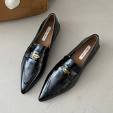 LIZAKOSHT - Autumn New Brand Women Flat Shoes Fashion Pointed Toe Slip On Ladies Casual Laofer Shoes Flat Heel Dress Flat Shoes New