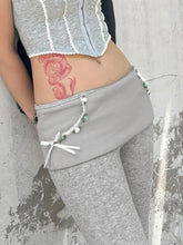 LIZAKOSHT - Sweet Patchwork Lace Bow Pockets Flare Pants Casual Slim Low-Waisted Pants Women Autumn Spring Fashion Streetwear