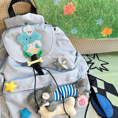 LIZAKOSHT - Japanese Funny Elephant Star Aesthetic Drawstring Backpack Fashion Multiple Pockets Girl Kawaii Backpack Mochila Para Mujer