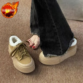 LIZAKOSHT - Trend Women's Snow Boots Elegant With Medium Heels Ladies Shoes Lace-up Laces Sale No Slipery Winter Footwear Anti Skid Y2k