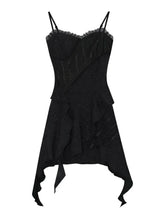 LIZAKOSHT - Korean Elegant Pure Color Strap Y2k Mini Dress Woman Sleeveless Irregular Party Vestidos Summer Fashion One Piece Short Dress