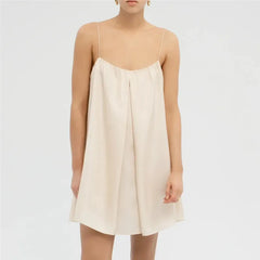 LIZAKOSHT - Summer High Street Stylish Solid Color Sleeveless Square Neck Spaghetti Strap Fashion Vest Women's Satin Silk Camisole Tops