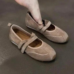 LIZAKOSHT - Soft Bot Ballet Flats Leather Version Mary Janes Slip-On Shoes Casual Wear Comfortable Leather Shoes for Women