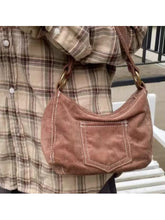 LIZAKOSHT - Vintage Women Brown Corduroy Mini Handbags Summer Fashion Ladies Solid Color Zip-up Bags Female Chic Bags